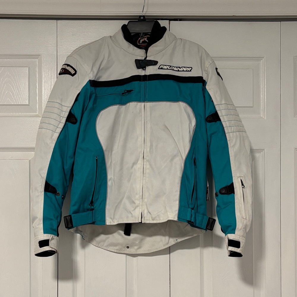 Fieldsheer Women’s Teal & White Motorcycle Jacket